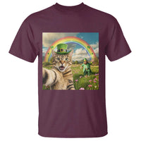 St Patricks Day Cat Selfie with Leprechaun T Shirt
