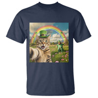 St Patricks Day Cat Selfie with Leprechaun T Shirt
