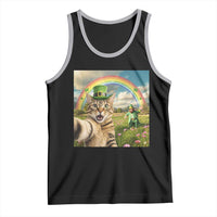 St Patricks Day Cat Selfie with Leprechaun Tank Top