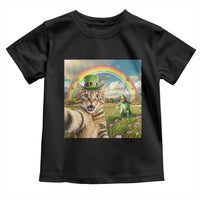St Patricks Day Cat Selfie with Leprechaun Toddler T Shirt