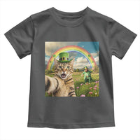 St Patricks Day Cat Selfie with Leprechaun Toddler T Shirt