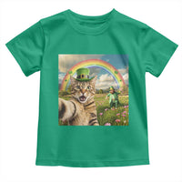 St Patricks Day Cat Selfie with Leprechaun Toddler T Shirt