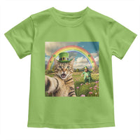 St Patricks Day Cat Selfie with Leprechaun Toddler T Shirt