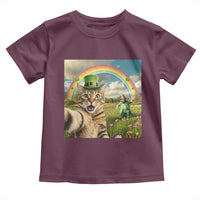 St Patricks Day Cat Selfie with Leprechaun Toddler T Shirt