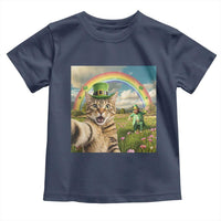St Patricks Day Cat Selfie with Leprechaun Toddler T Shirt