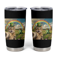 St Patricks Day Cat Selfie with Leprechaun Tumbler Cup
