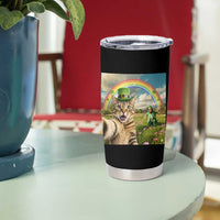 St Patricks Day Cat Selfie with Leprechaun Tumbler Cup