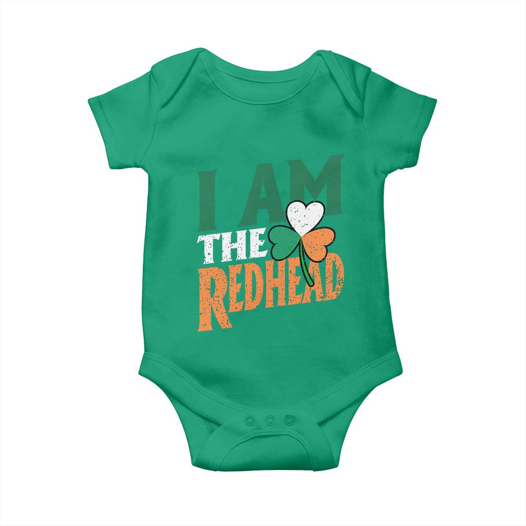 Funny Irish St Patrick's Day I Am The Redhead Baby Onesie Ireland Flag Shamrock