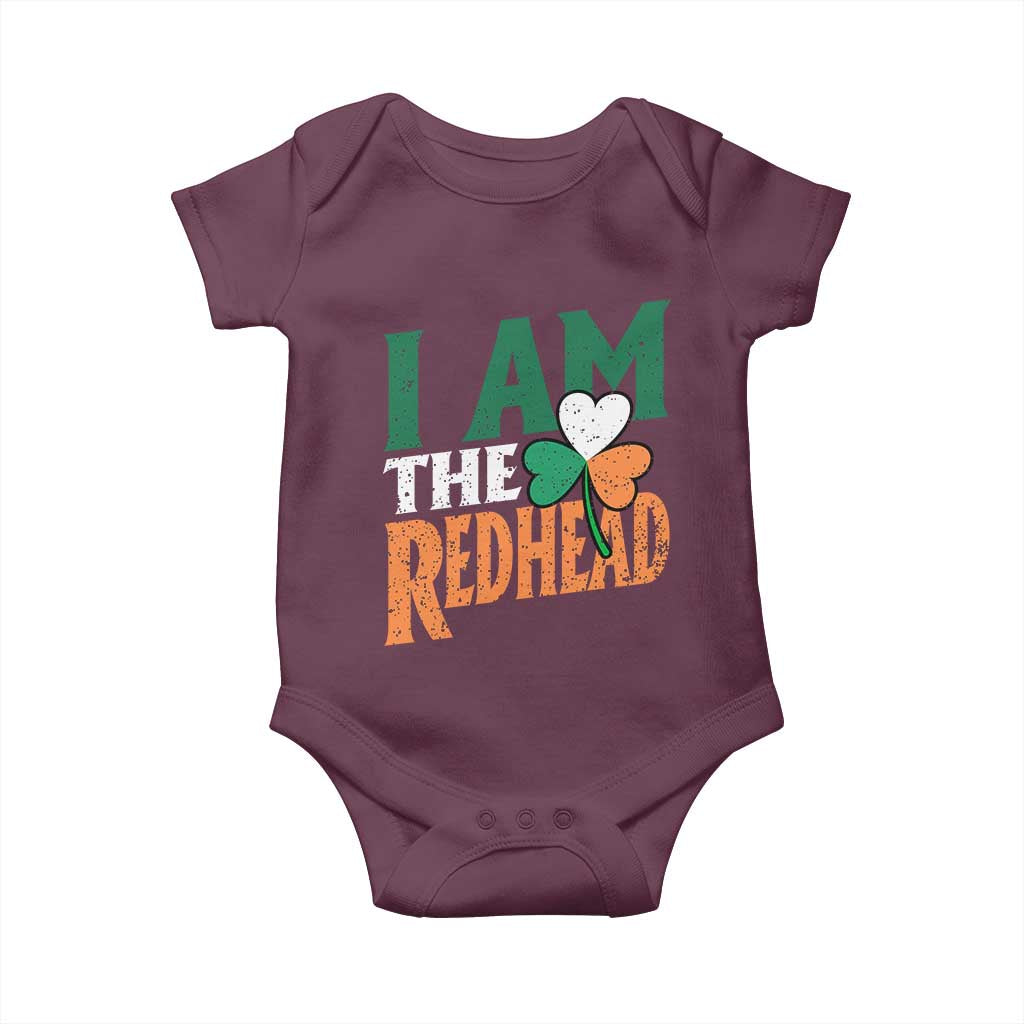 Funny Irish St Patrick's Day I Am The Redhead Baby Onesie Ireland Flag Shamrock