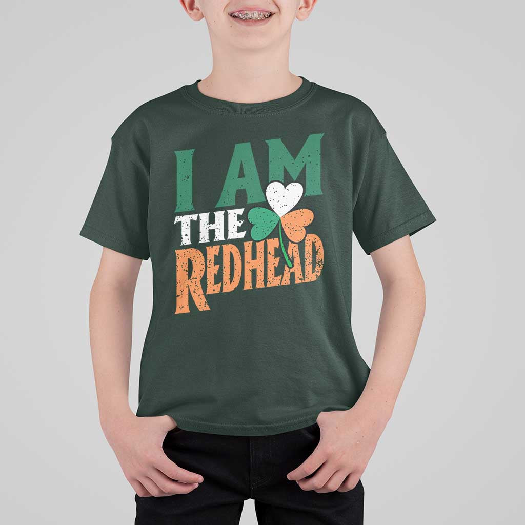 Funny Irish St Patrick's Day I Am The Redhead T Shirt For Kid Ireland Flag Shamrock