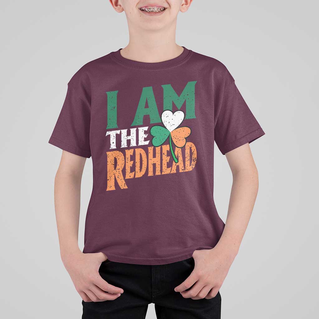 Funny Irish St Patrick's Day I Am The Redhead T Shirt For Kid Ireland Flag Shamrock