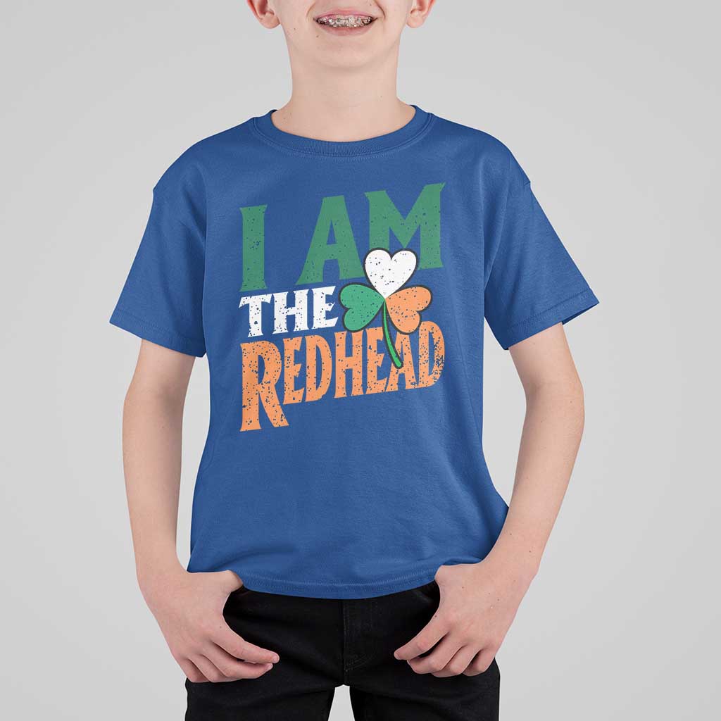 Funny Irish St Patrick's Day I Am The Redhead T Shirt For Kid Ireland Flag Shamrock