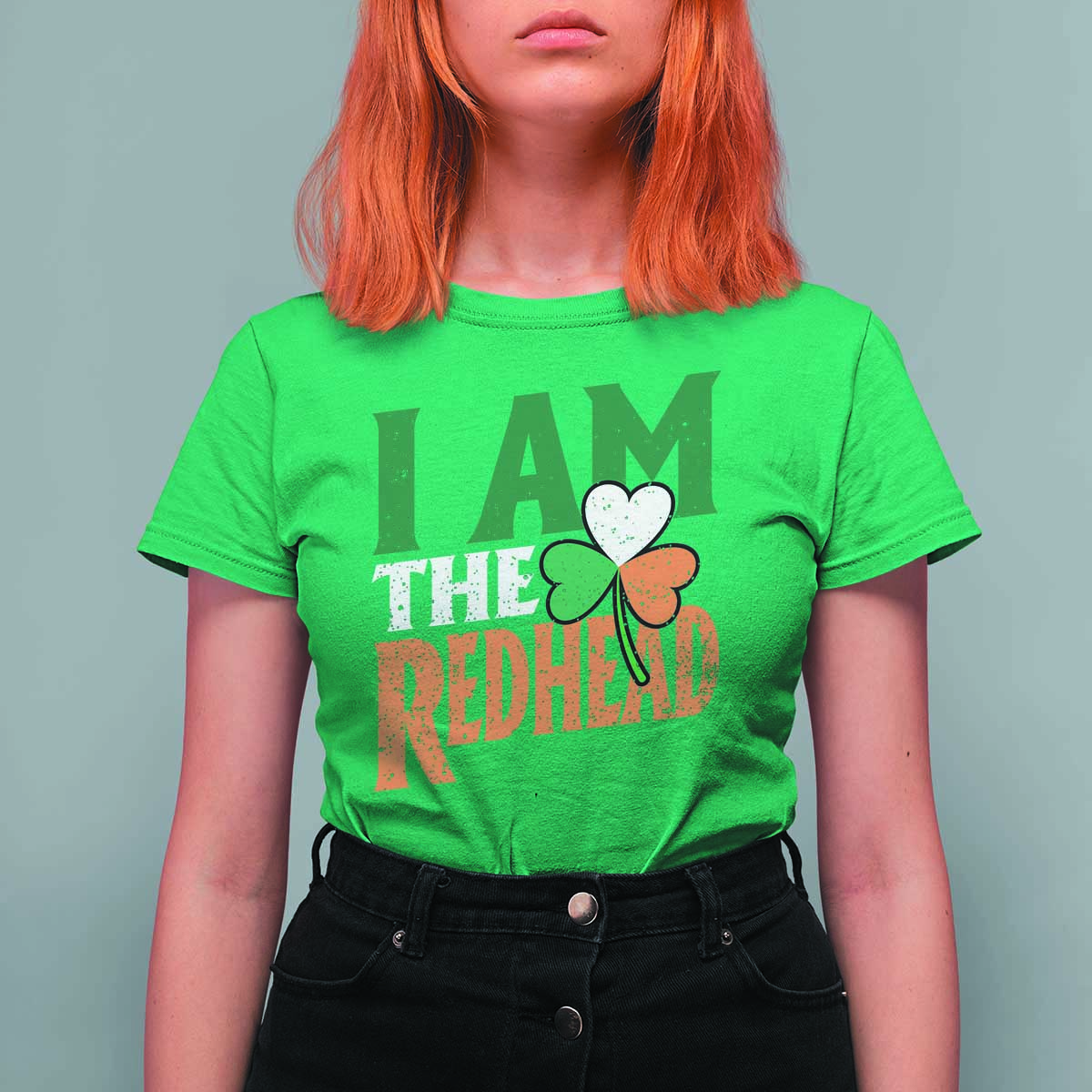 Funny Irish St Patrick's Day I Am The Redhead T Shirt For Women Ireland Flag Shamrock