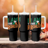 Funny Irish St Patrick's Day I Am The Redhead Tumbler With Handle Ireland Flag Shamrock