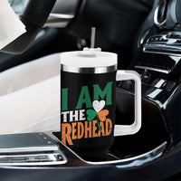 Funny Irish St Patrick's Day I Am The Redhead Tumbler With Handle Ireland Flag Shamrock