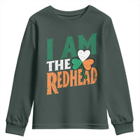 Funny Irish St Patrick's Day I Am The Redhead Youth Sweatshirt Ireland Flag Shamrock