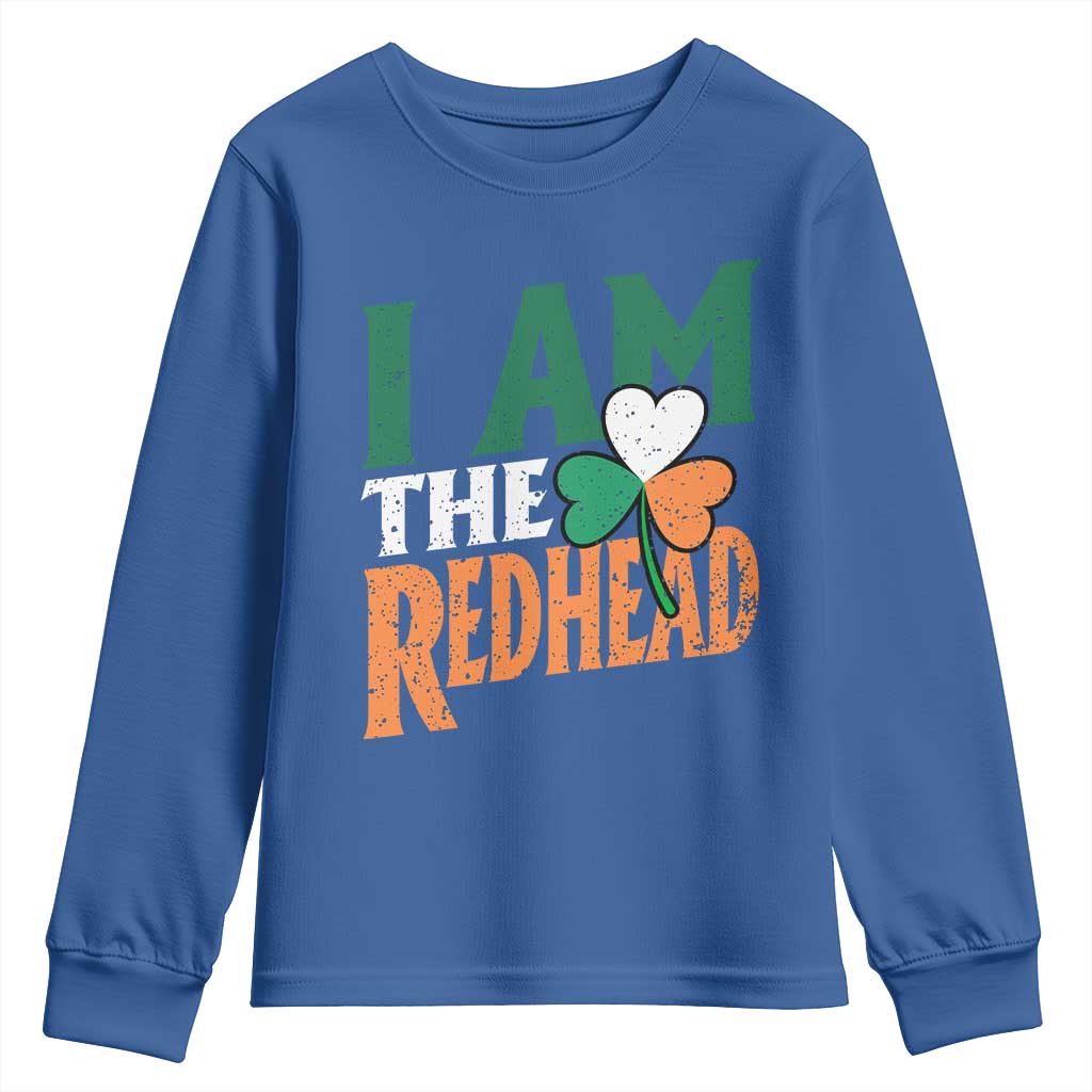 Funny Irish St Patrick's Day I Am The Redhead Youth Sweatshirt Ireland Flag Shamrock