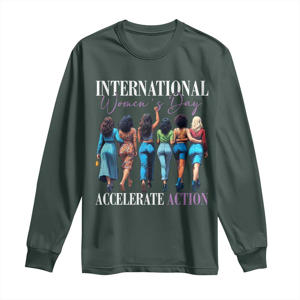 International Women's Day 2025 Long Sleeve Shirt Accelerate Action 8 March IWD