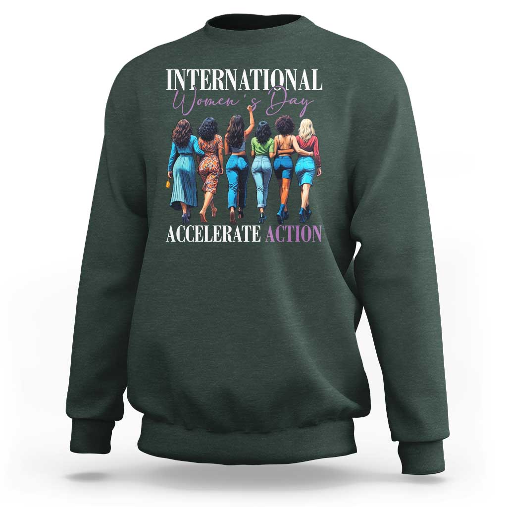 International Women's Day 2025 Sweatshirt Accelerate Action 8 March IWD