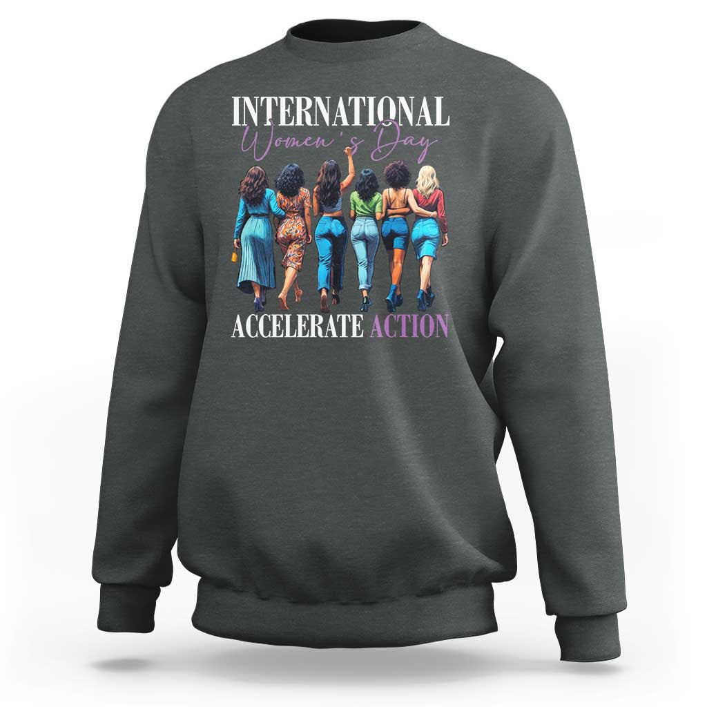 International Women's Day 2025 Sweatshirt Accelerate Action 8 March IWD