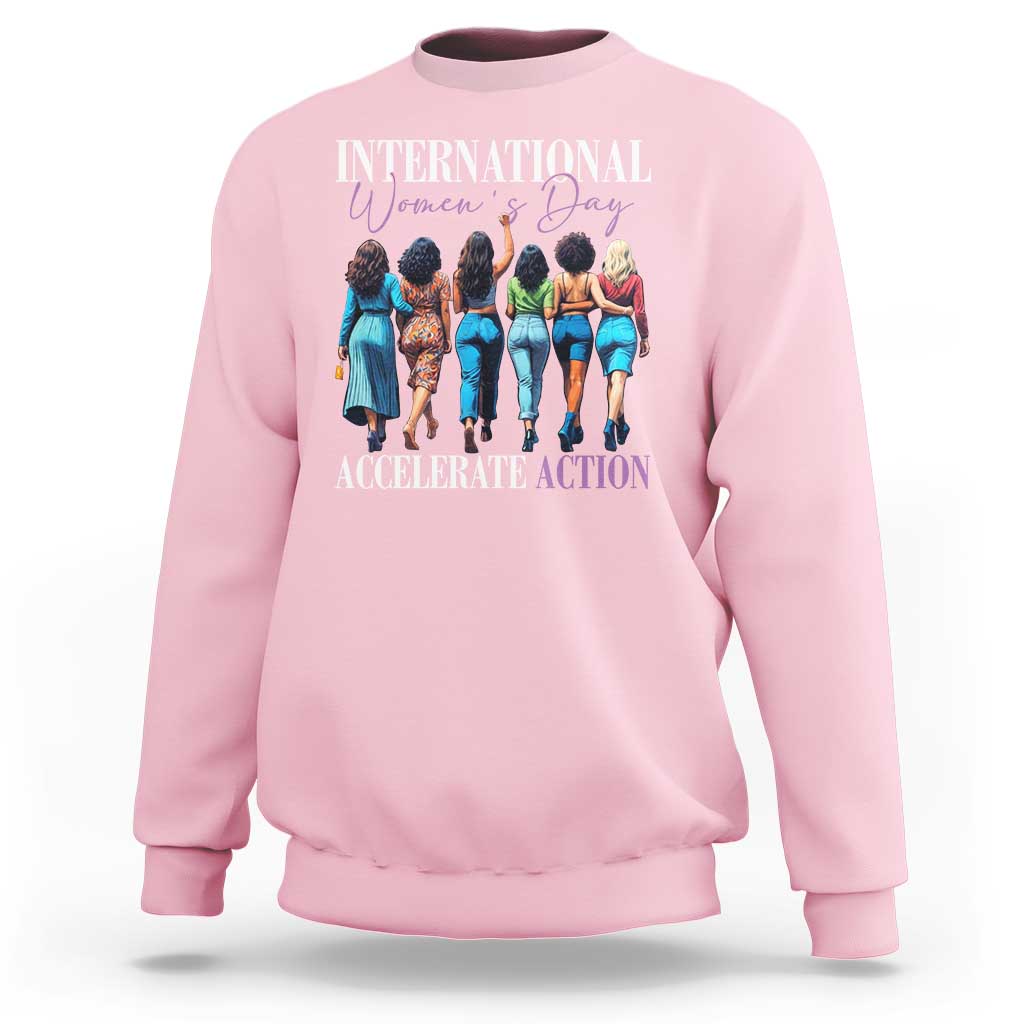 International Women's Day 2025 Sweatshirt Accelerate Action 8 March IWD