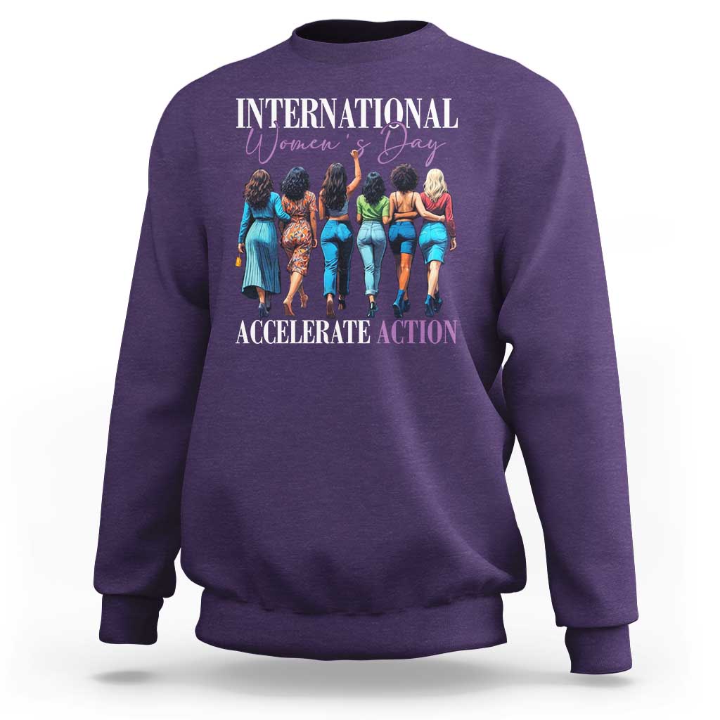 International Women's Day 2025 Sweatshirt Accelerate Action 8 March IWD