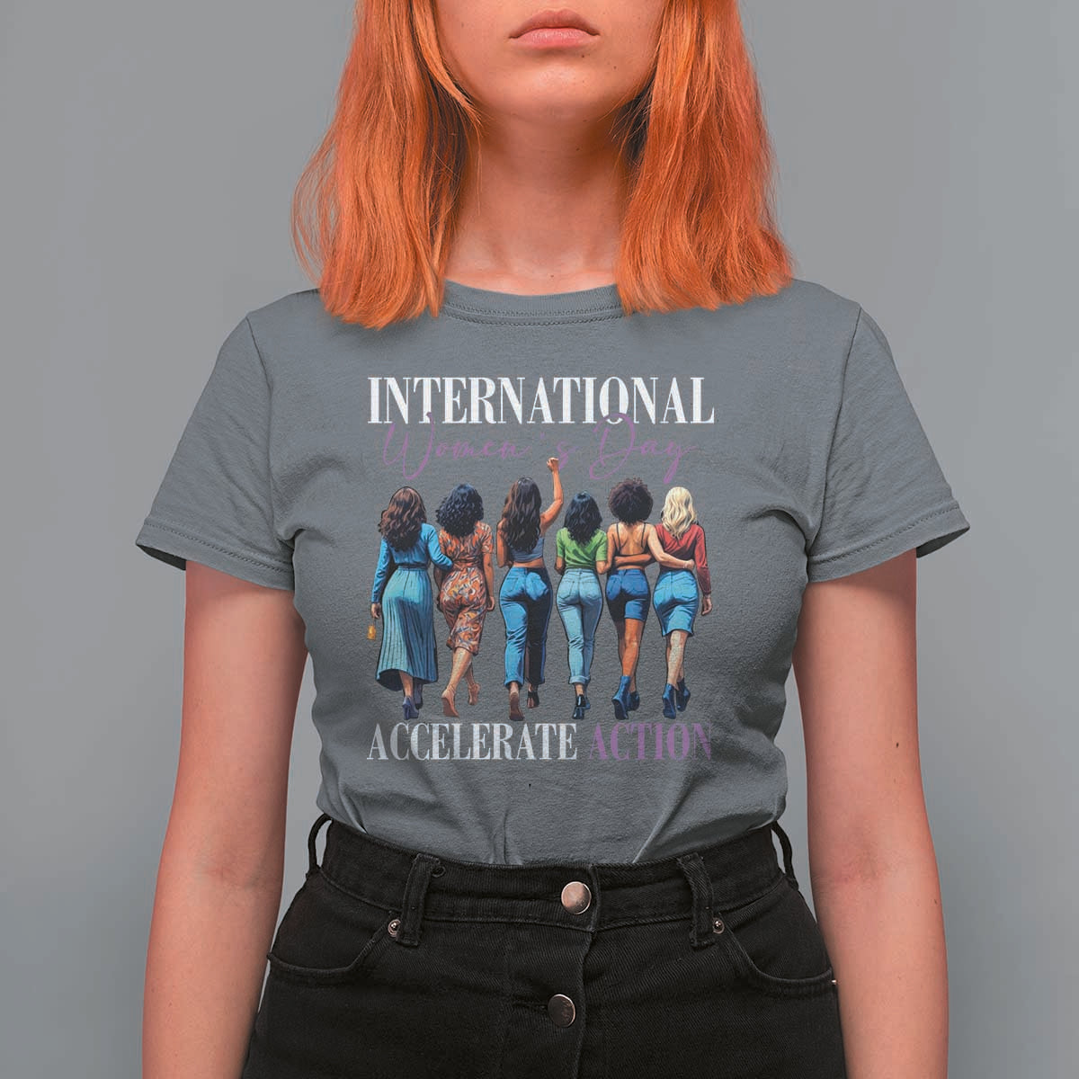 International Women's Day 2025 T Shirt For Women Accelerate Action 8 March IWD