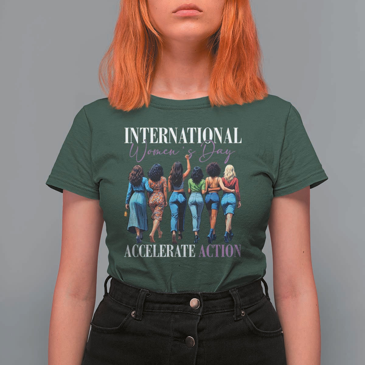 International Women's Day 2025 T Shirt For Women Accelerate Action 8 March IWD