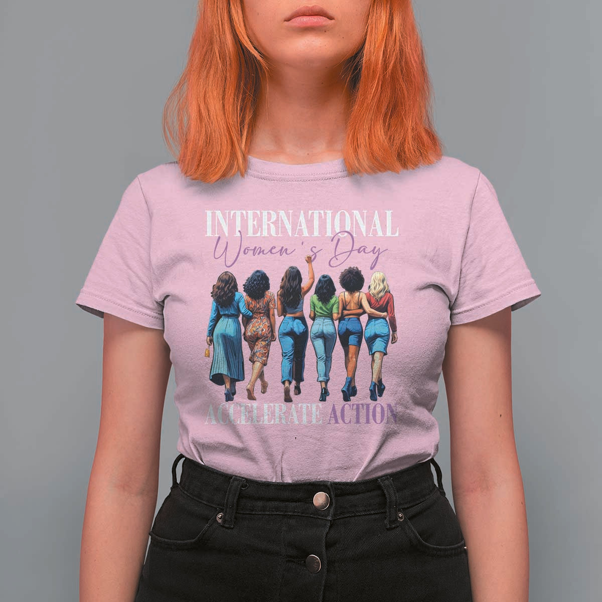 International Women's Day 2025 T Shirt For Women Accelerate Action 8 March IWD