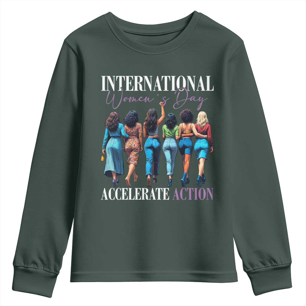 International Women's Day 2025 Youth Sweatshirt Accelerate Action 8 March IWD