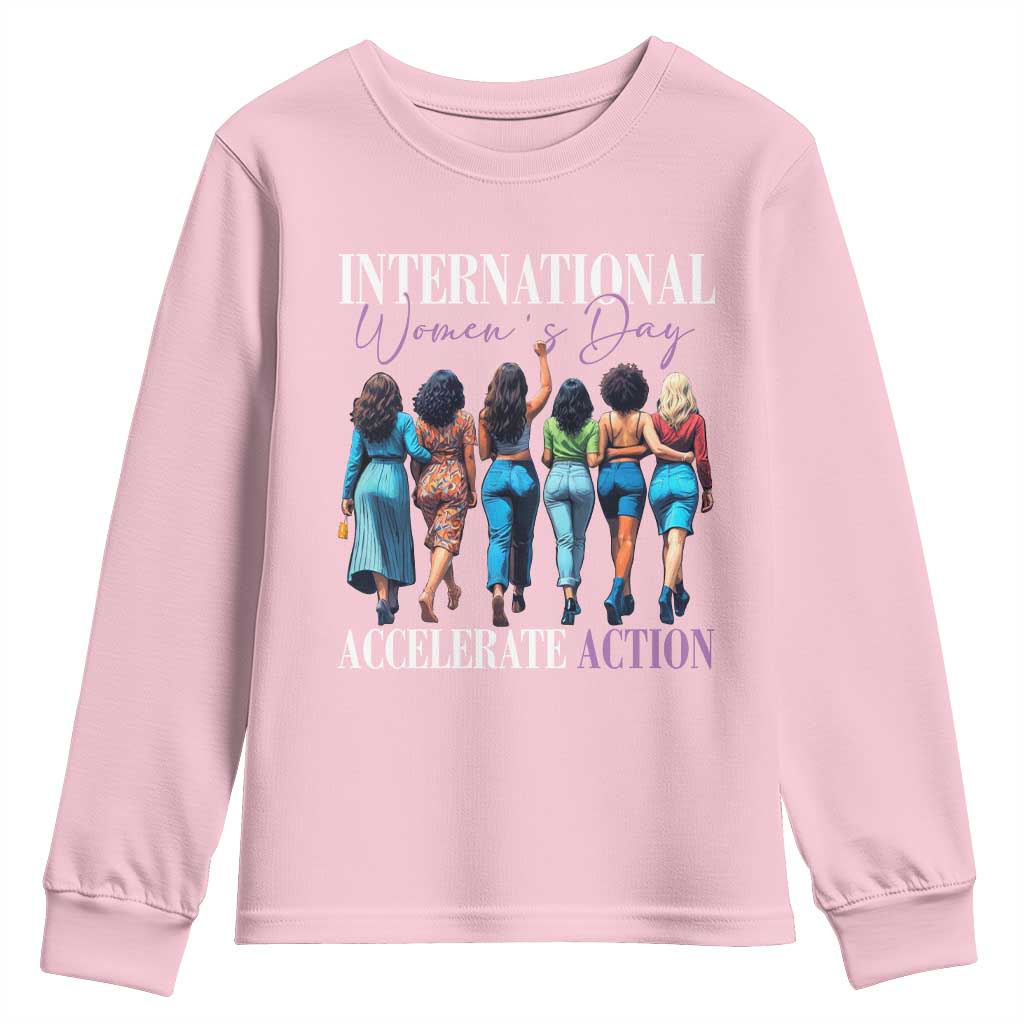 International Women's Day 2025 Youth Sweatshirt Accelerate Action 8 March IWD