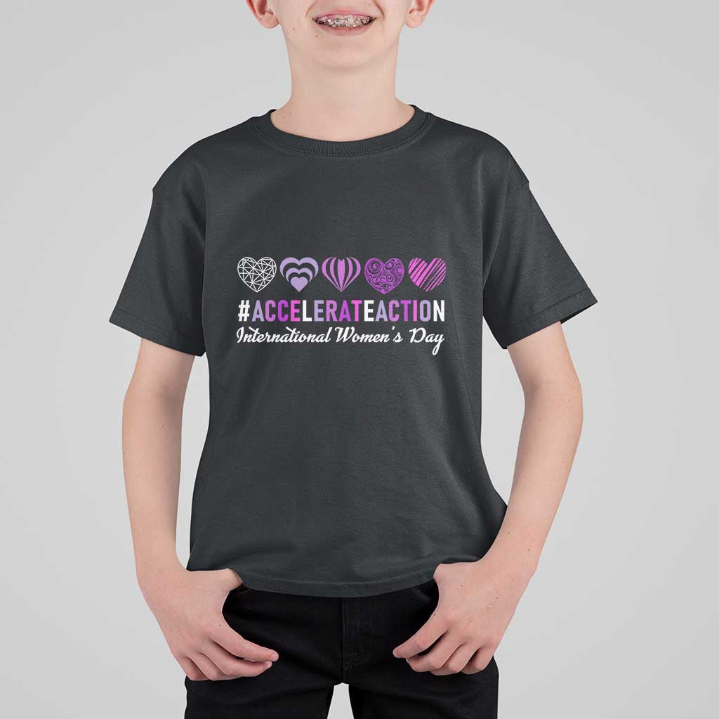International Women's Day 2025 T Shirt For Kid Accelerate Action IWD 8 March