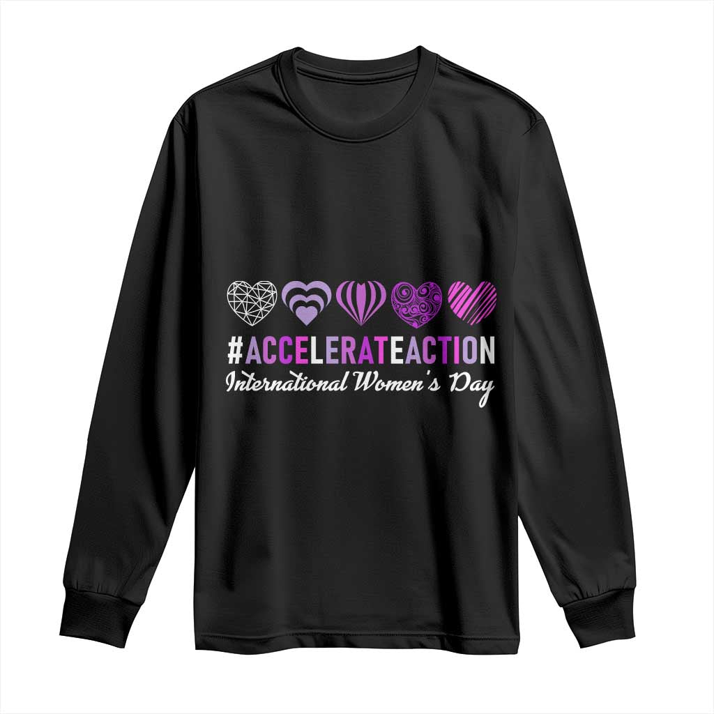 International Women's Day 2025 Long Sleeve Shirt Accelerate Action IWD 8 March