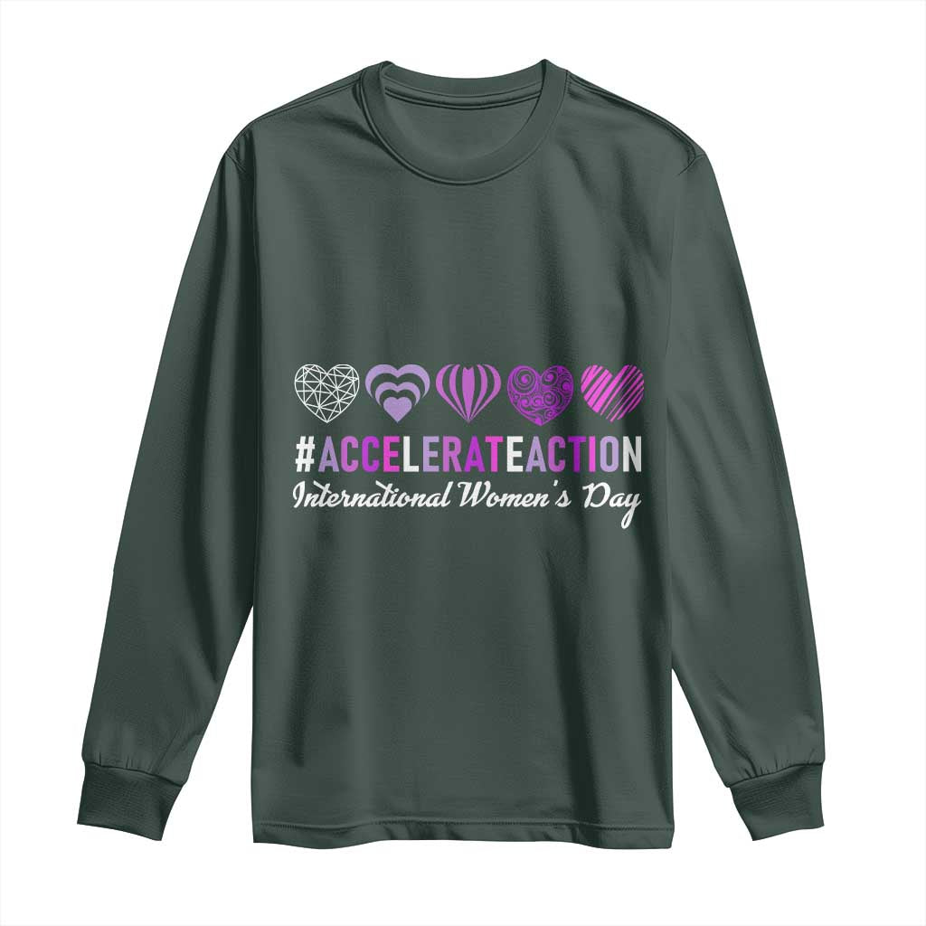 International Women's Day 2025 Long Sleeve Shirt Accelerate Action IWD 8 March