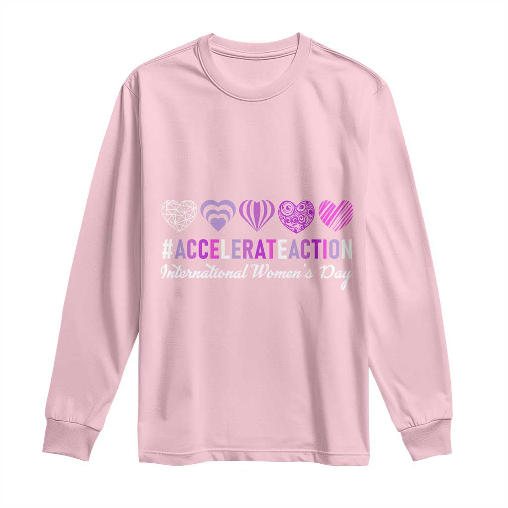 International Women's Day 2025 Long Sleeve Shirt Accelerate Action IWD 8 March
