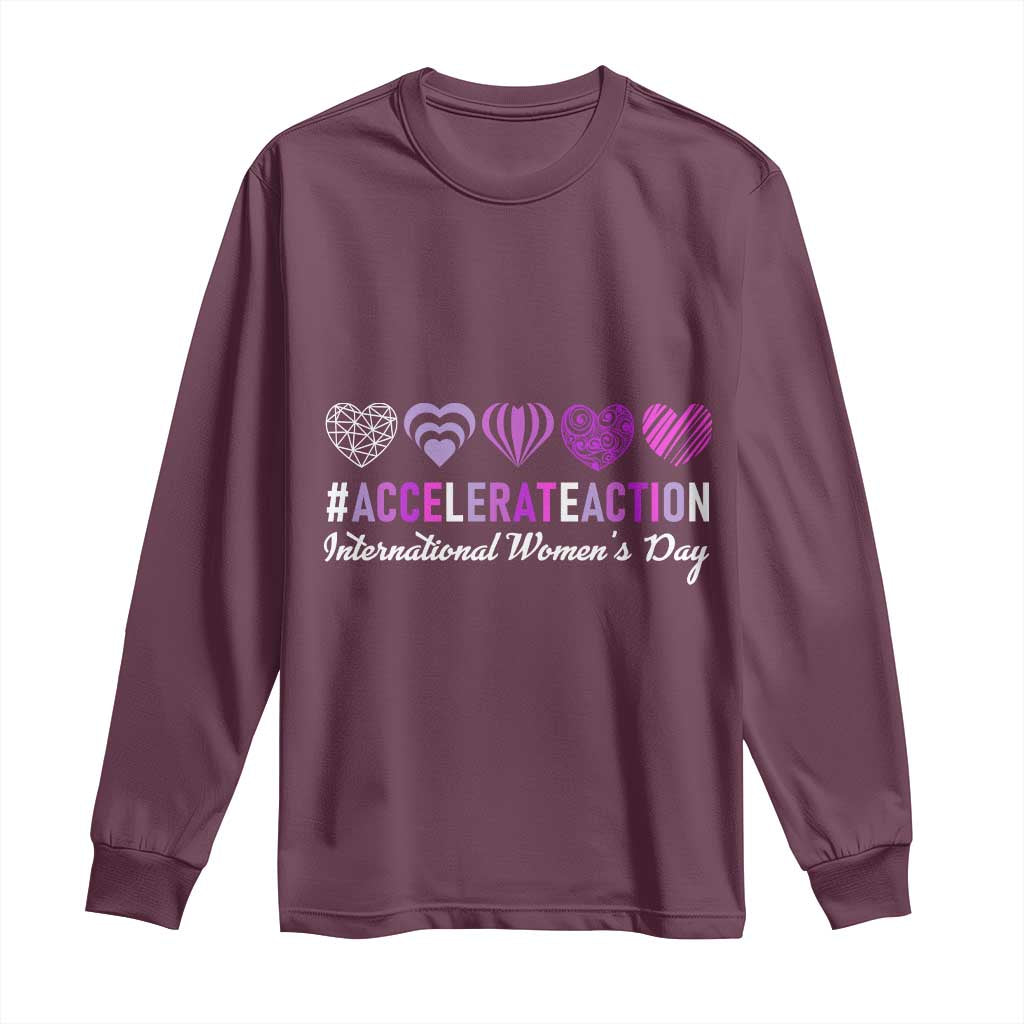International Women's Day 2025 Long Sleeve Shirt Accelerate Action IWD 8 March