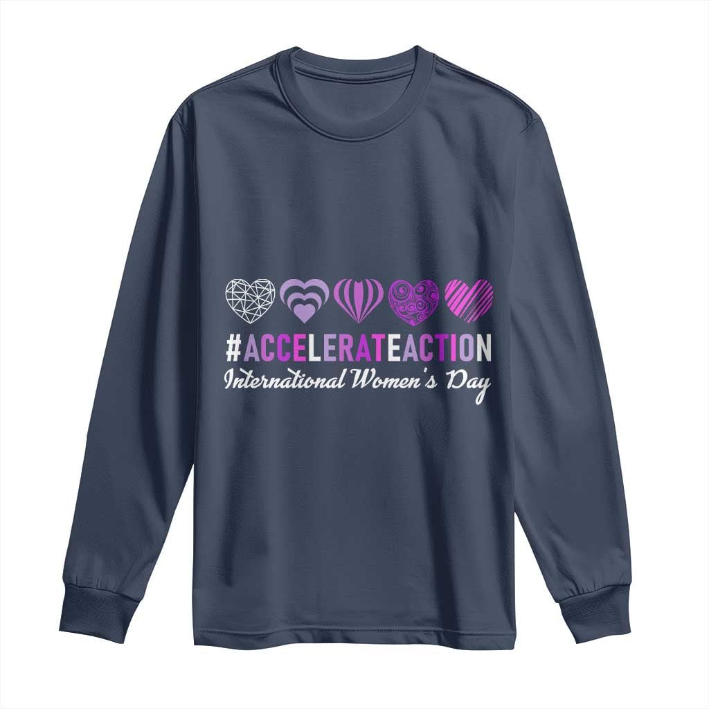 International Women's Day 2025 Long Sleeve Shirt Accelerate Action IWD 8 March