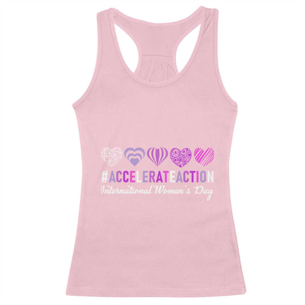 International Women's Day 2025 Racerback Tank Top Accelerate Action IWD 8 March