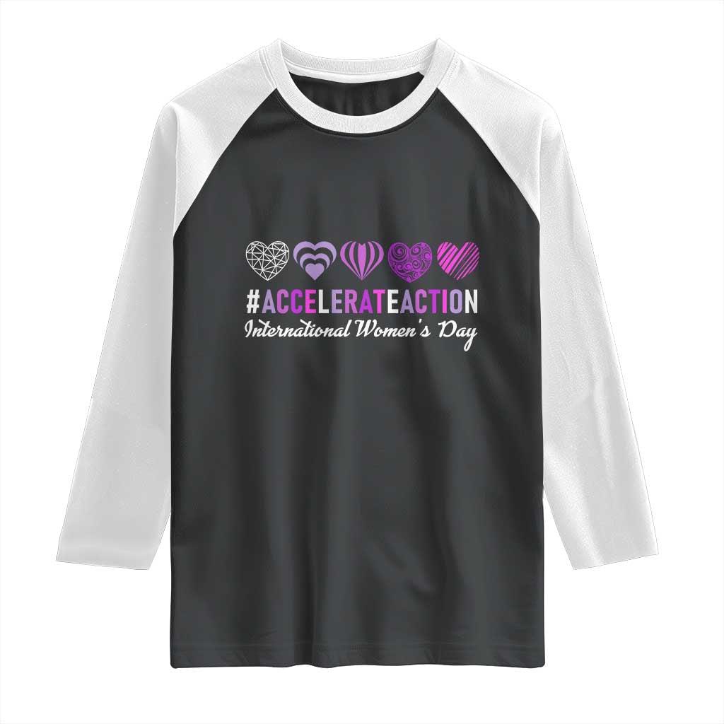 International Women's Day 2025 Raglan Shirt Accelerate Action IWD 8 March