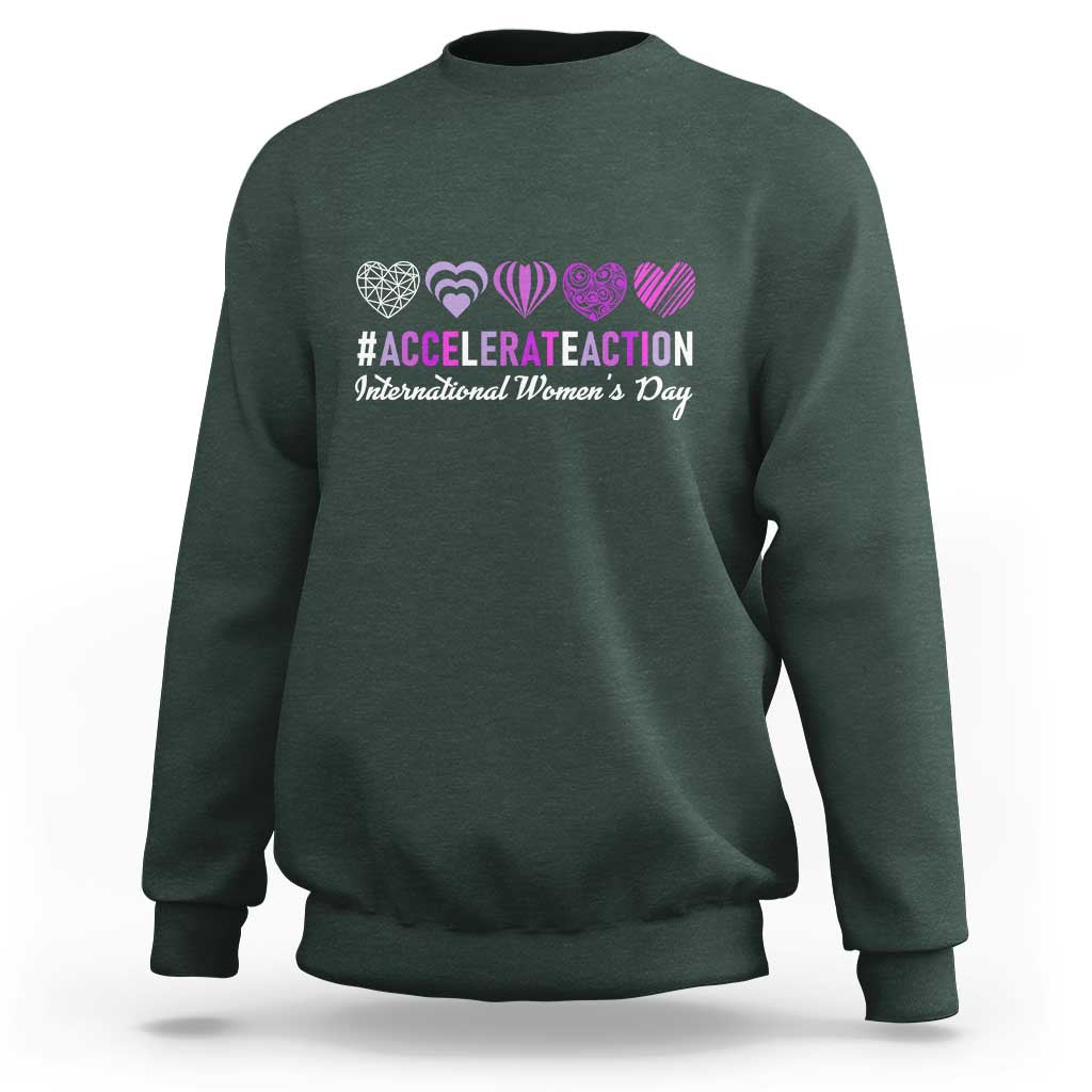 International Women's Day 2025 Sweatshirt Accelerate Action IWD 8 March