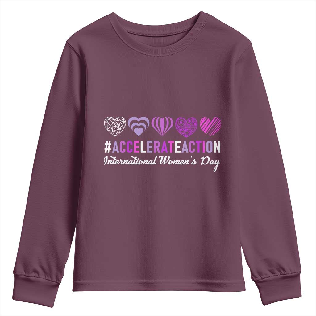 International Women's Day 2025 Youth Sweatshirt Accelerate Action IWD 8 March