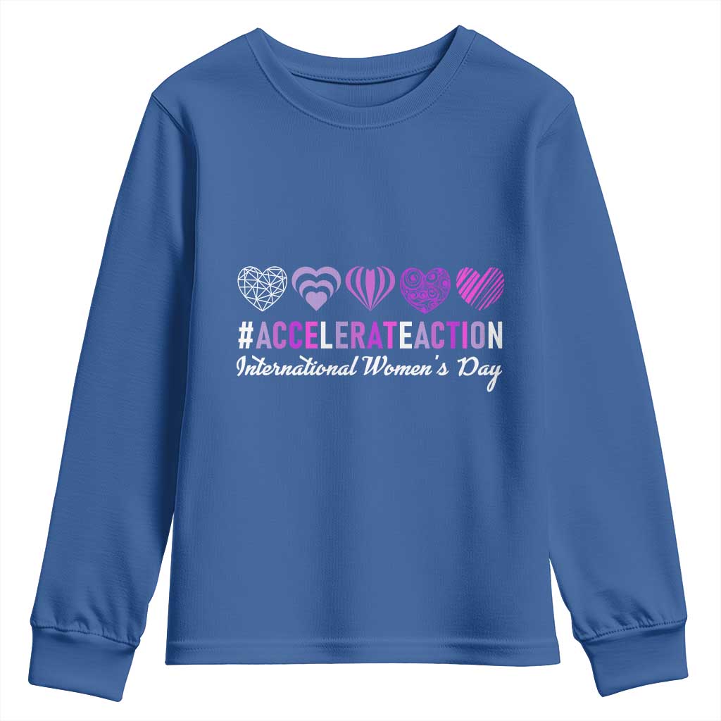 International Women's Day 2025 Youth Sweatshirt Accelerate Action IWD 8 March