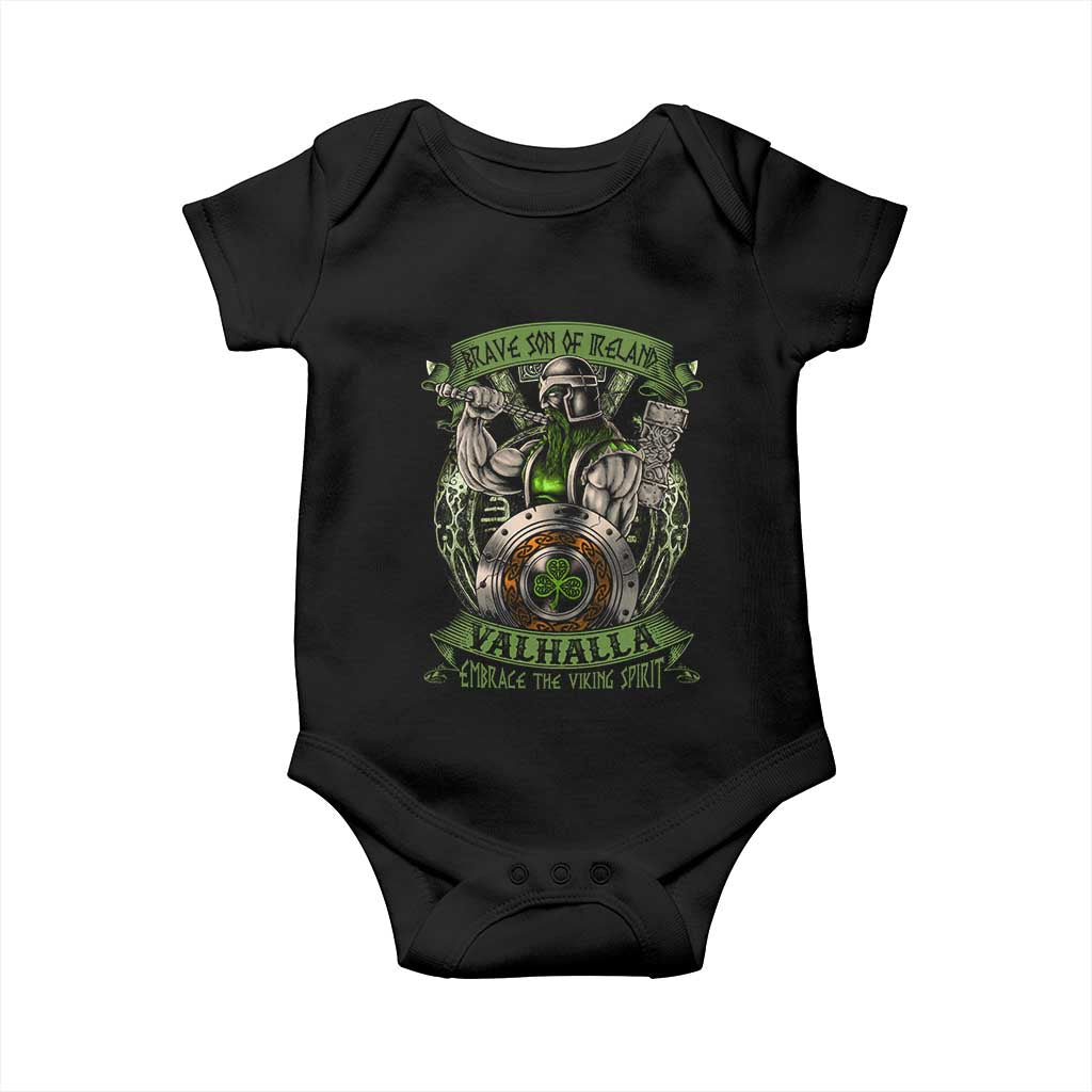 Irish Viking Baby Onesie Brave Son Of Ireland Valhalla Embrace The Viking Spirit