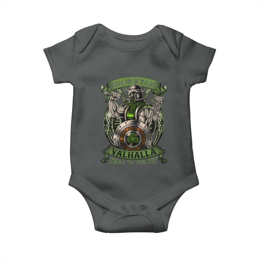 Irish Viking Baby Onesie Brave Son Of Ireland Valhalla Embrace The Viking Spirit