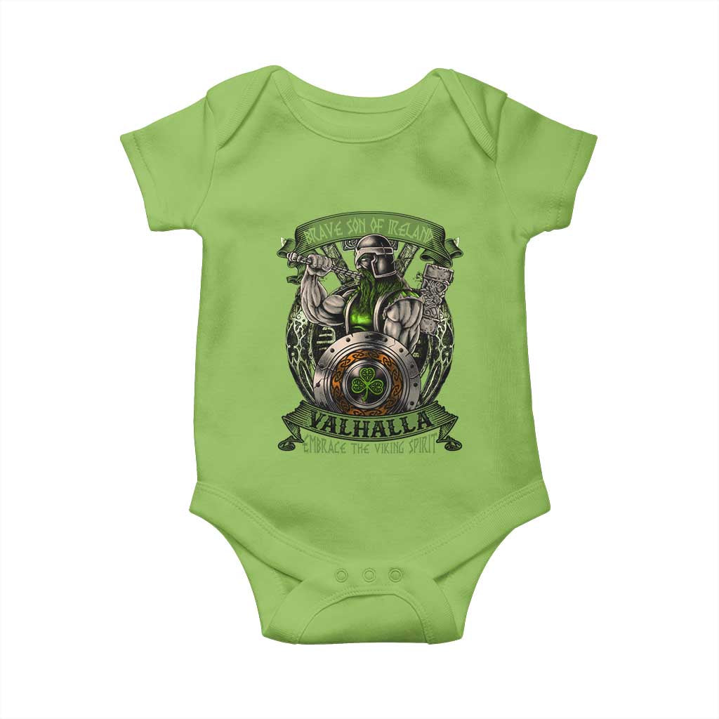 Irish Viking Baby Onesie Brave Son Of Ireland Valhalla Embrace The Viking Spirit