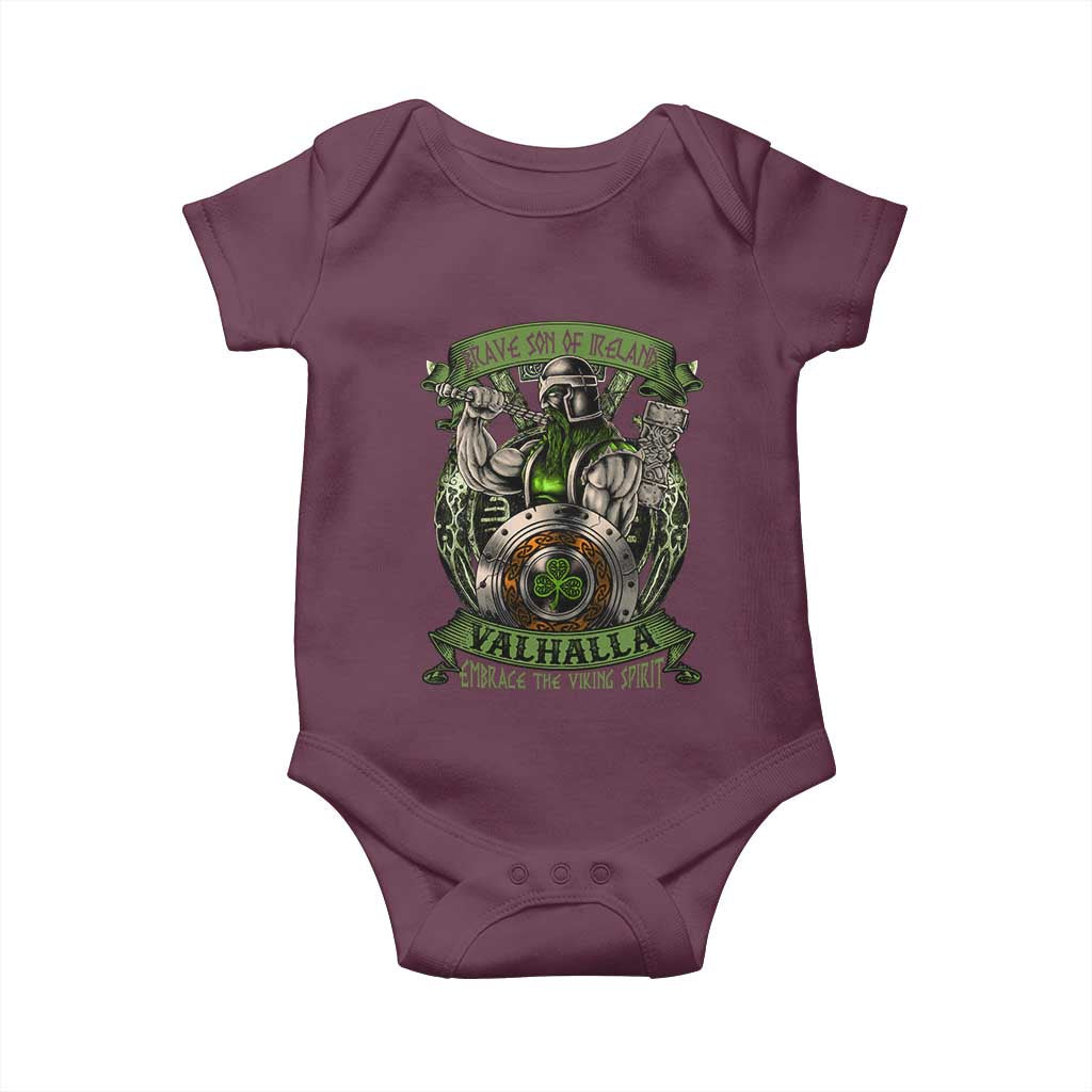 Irish Viking Baby Onesie Brave Son Of Ireland Valhalla Embrace The Viking Spirit