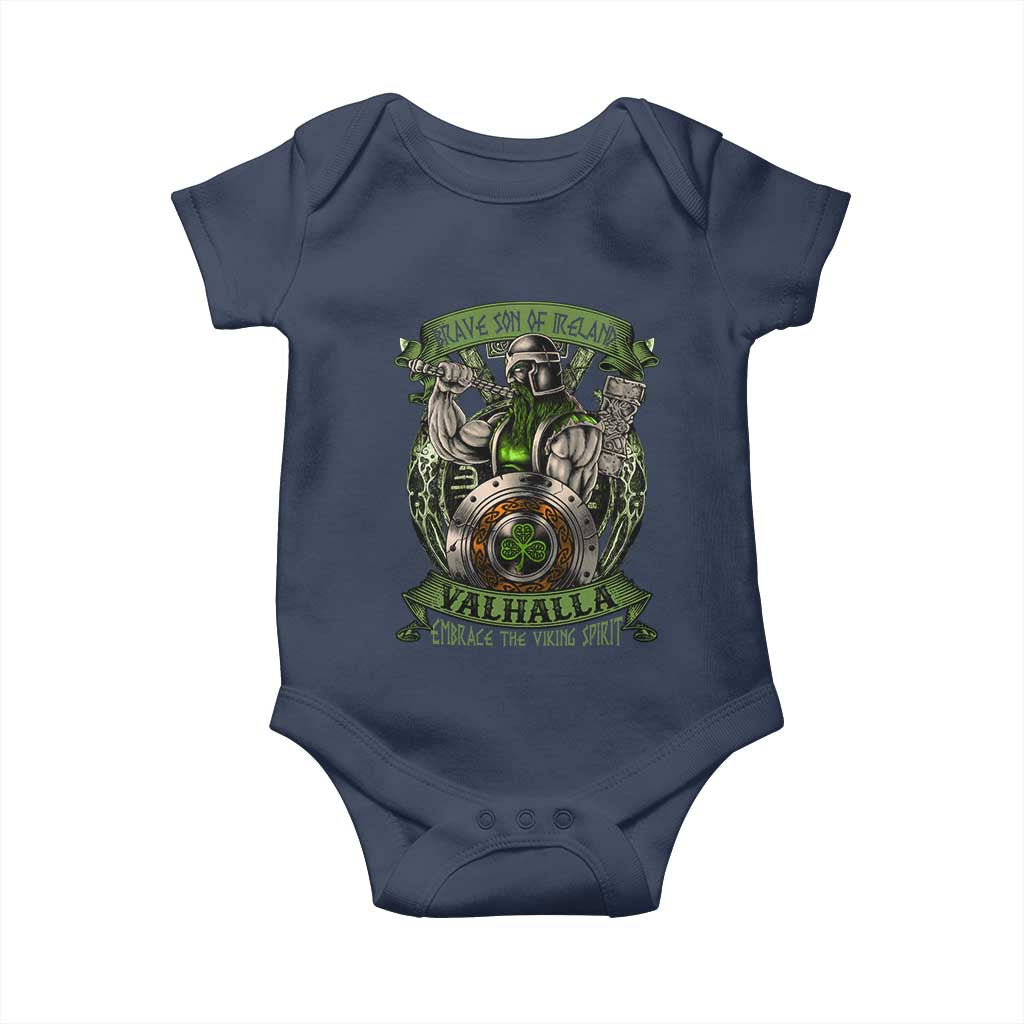 Irish Viking Baby Onesie Brave Son Of Ireland Valhalla Embrace The Viking Spirit