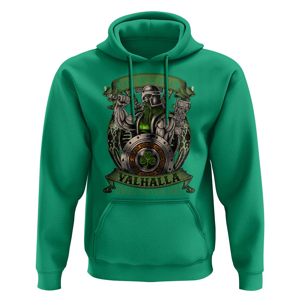 Irish Viking Hoodie Brave Son Of Ireland Valhalla Embrace The Viking Spirit