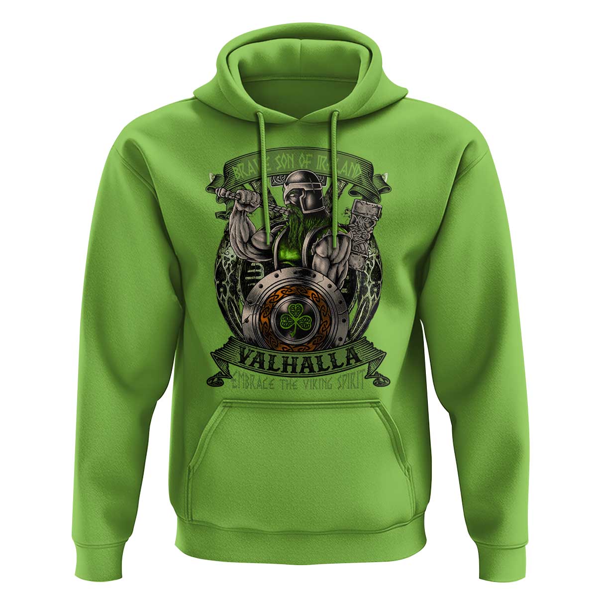 Irish Viking Hoodie Brave Son Of Ireland Valhalla Embrace The Viking Spirit