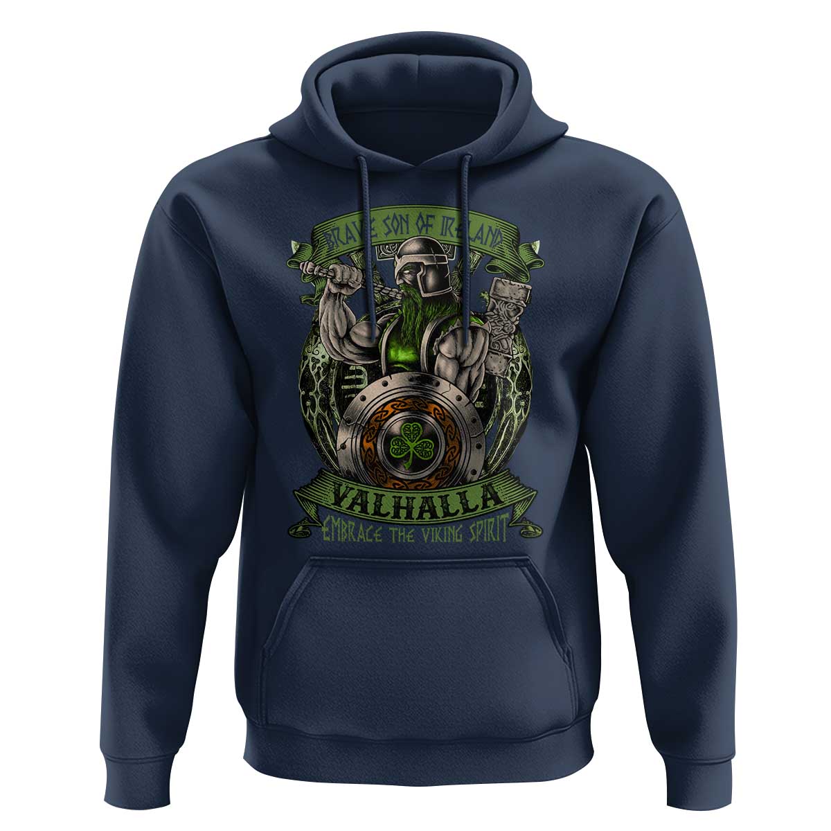 Irish Viking Hoodie Brave Son Of Ireland Valhalla Embrace The Viking Spirit